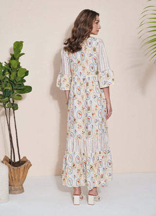 Pozruh-Adelie Ivory Maxi Dress-INDIASPOPUP.COM