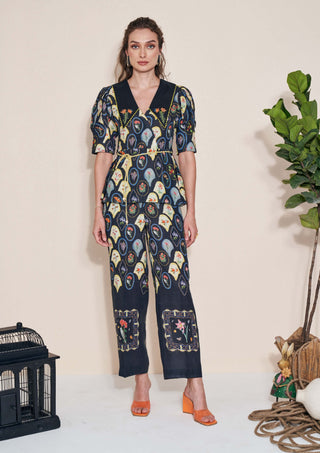 Pozruh-Raven Black Top And Pants-INDIASPOPUP.COM