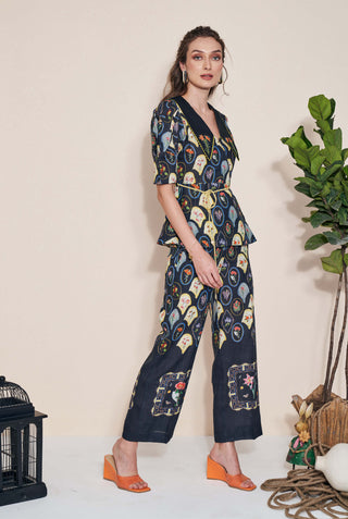 Pozruh-Raven Black Top And Pants-INDIASPOPUP.COM