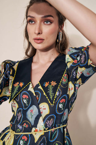 Pozruh-Raven Black Top And Pants-INDIASPOPUP.COM