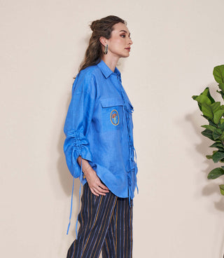 Pozruh-Billie Blue String Shirt-INDIASPOPUP.COM