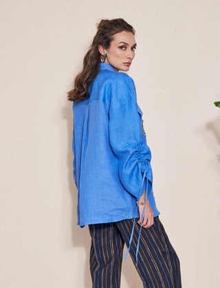 Pozruh-Billie Blue String Shirt-INDIASPOPUP.COM