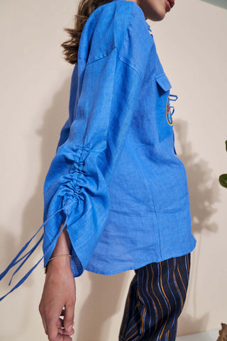 Pozruh-Billie Blue String Shirt-INDIASPOPUP.COM