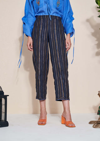 Pozruh-Magpie Black Trouser-INDIASPOPUP.COM