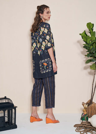 Pozruh-Magpie Black Tunic And Trouser-INDIASPOPUP.COM