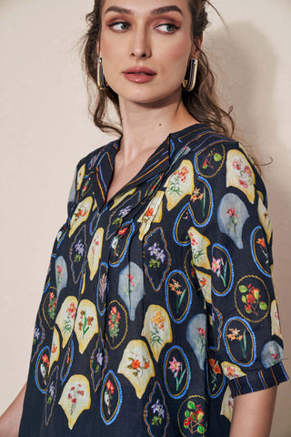 Pozruh-Magpie Black Tunic-INDIASPOPUP.COM