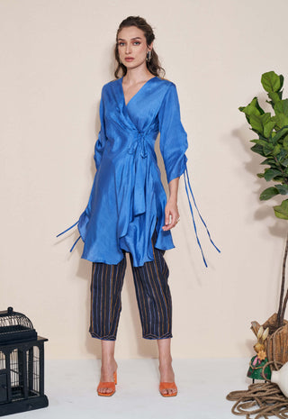 Pozruh-Rio Blue Asymmetric Top-INDIASPOPUP.COM