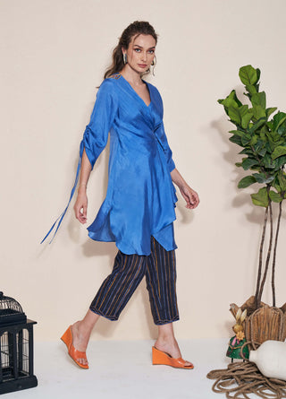 Pozruh-Rio Blue Asymmetric Top-INDIASPOPUP.COM