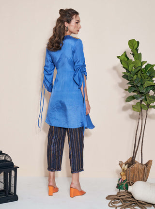 Pozruh-Rio Blue Asymmetric Top-INDIASPOPUP.COM