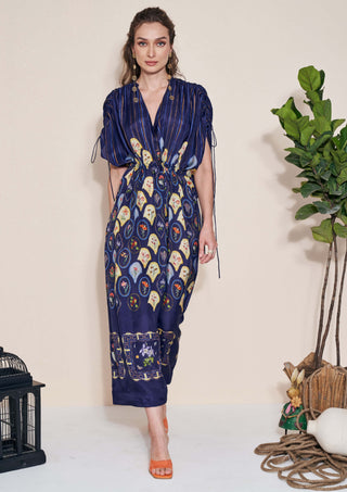 Pozruh-Mynah Navy Blue Kaftan-INDIASPOPUP.COM