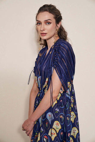 Pozruh-Mynah Navy Blue Kaftan-INDIASPOPUP.COM