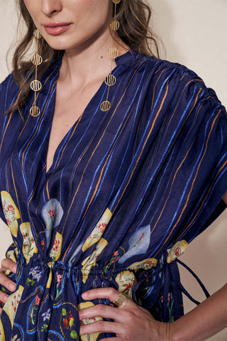 Pozruh-Mynah Navy Blue Kaftan-INDIASPOPUP.COM