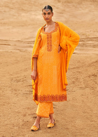 Punit Balana Mustard Classic Kurta Set available on indiaspopup