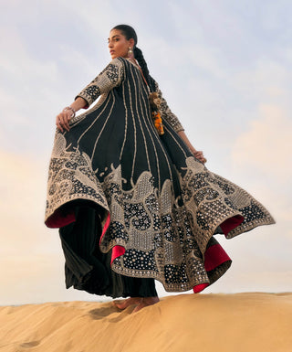 Punit Balana Black Rani Sa Anarkali And Jacket available on indiaspopup