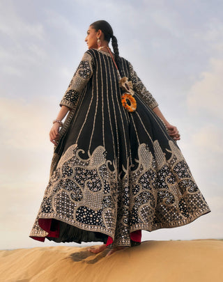 Punit Balana Black Rani Sa Anarkali And Jacket available on indiaspopup