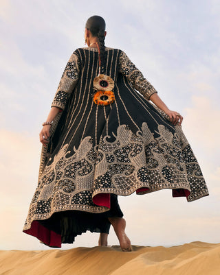Punit Balana Black Rani Sa Anarkali And Jacket available on indiaspopup