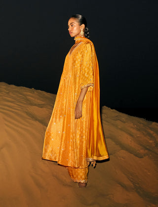 Punit Balana Mustard Alia Choga Set available on indiaspopup