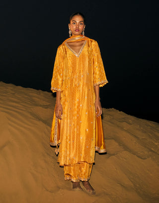 Punit Balana Mustard Alia Choga Set available on indiaspopup