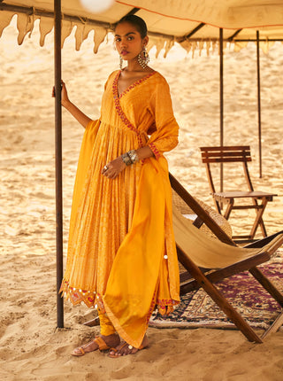 Punit Balana Mustard The Pakeezah Angarakha Set available on indiaspopup