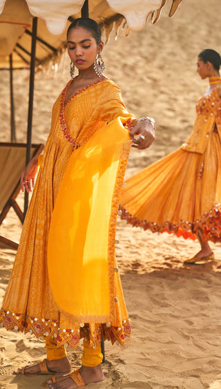 Punit Balana Mustard The Pakeezah Angarakha Set available on indiaspopup