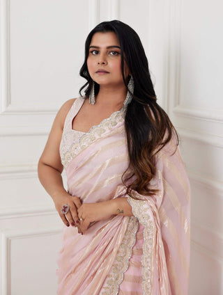 Chamee And Palak-Radhika Light Pink Sari And Blouse-INDIASPOPUP.COM