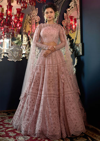 Prisha frosty pink lehenga set