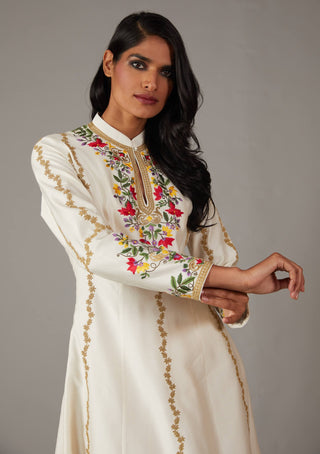 Rohit Bal-Ivory Multicolor Embroidery Kurta Set-INDIASPOPUP.COM