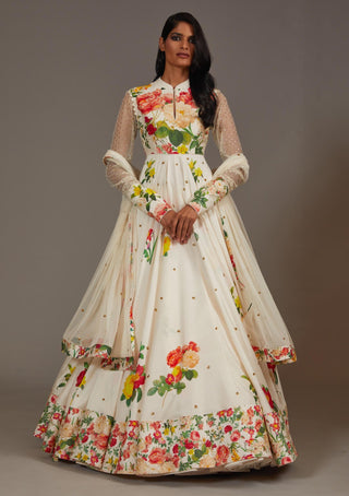 Rohit Bal-Floral Multicolor Anarkali Set-INDIASPOPUP.COM