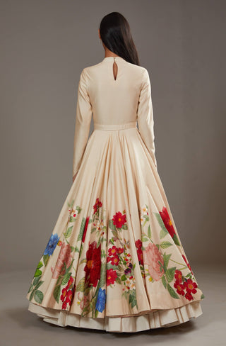 Rohit Bal-Ivory Multicolour Printed Anarkali Set-INDIASPOPUP.COM