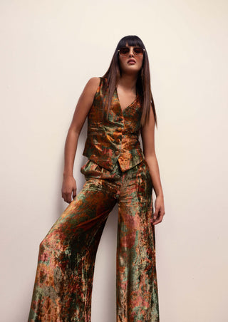 Reena Sharma-Green Nargis Waist Coat And Pants Set-INDIASPOPUP.COM