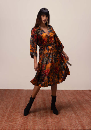 Reena Sharma-Midnight Blue Nargis Midi Dress-INDIASPOPUP.COM