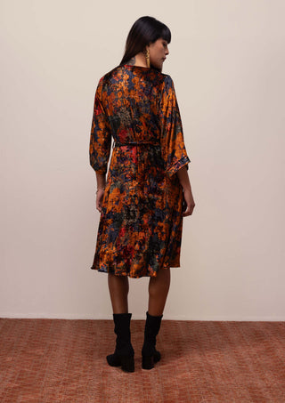 Reena Sharma-Midnight Blue Nargis Midi Dress-INDIASPOPUP.COM