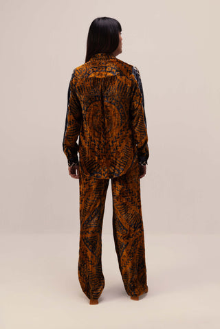 Reena Sharma-Brown Nikita Velvet Co-Ord Set-INDIASPOPUP.COM