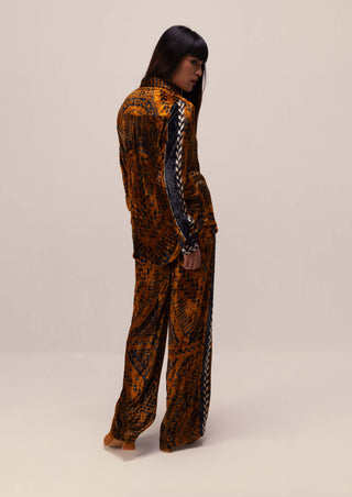 Reena Sharma-Brown Nikita Velvet Co-Ord Set-INDIASPOPUP.COM