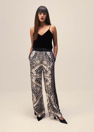 Reena Sharma-Black And White Nikita Kimono And Pant-INDIASPOPUP.COM