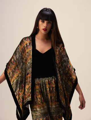 Reena Sharma-Dark Green Amaya Kimono And Pant Set-INDIASPOPUP.COM