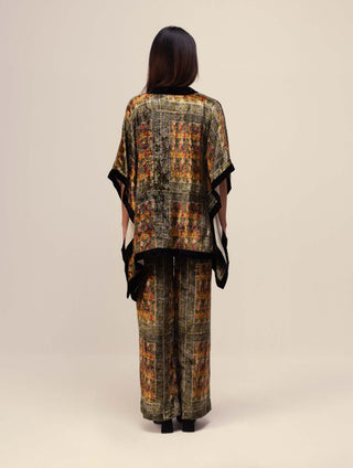 Reena Sharma-Dark Green Amaya Kimono And Pant Set-INDIASPOPUP.COM