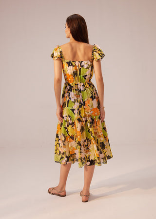 Reena Sharma-Camellia Multicolor Midi Dress-INDIASPOPUP.COM