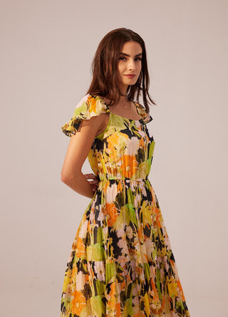Reena Sharma-Camellia Multicolor Midi Dress-INDIASPOPUP.COM