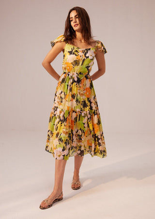 Reena Sharma-Camellia Multicolor Midi Dress-INDIASPOPUP.COM