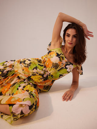 Reena Sharma-Camellia Multicolor Midi Dress-INDIASPOPUP.COM