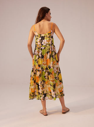 Reena Sharma-Camellia Tiered Cami Dress-INDIASPOPUP.COM