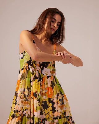 Reena Sharma-Camellia Tiered Cami Dress-INDIASPOPUP.COM