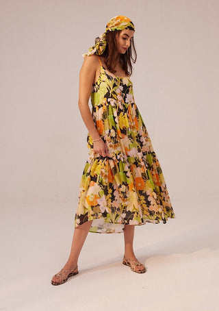 Reena Sharma-Camellia Tiered Cami Dress-INDIASPOPUP.COM
