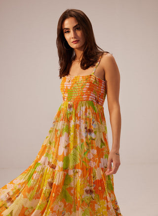 Reena Sharma-Ahana Yellow Cami Dress-INDIASPOPUP.COM