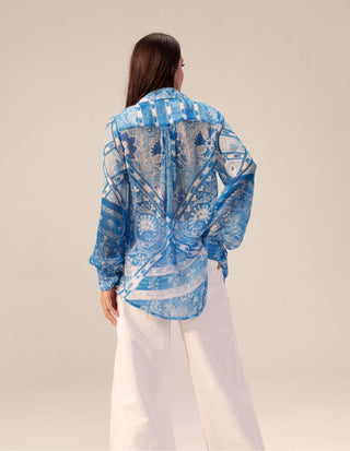 Reena Sharma-Aisha Blue Shirt-INDIASPOPUP.COM
