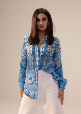 Reena Sharma-Aisha Blue Shirt-INDIASPOPUP.COM