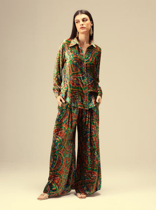 Amaya green printed tunic and pants