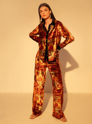 Amay red printed shirt and pants