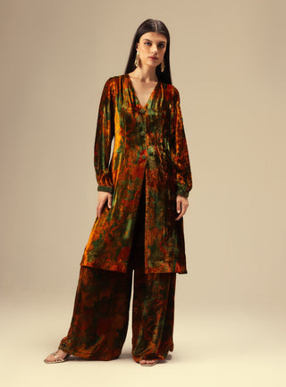 Nargis front open tunic and pants